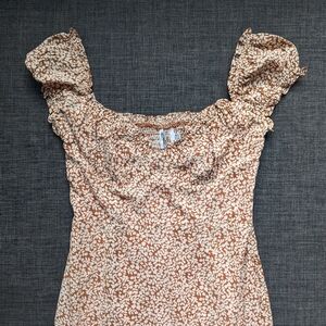 Princess Polly Brown and White Midi Dress